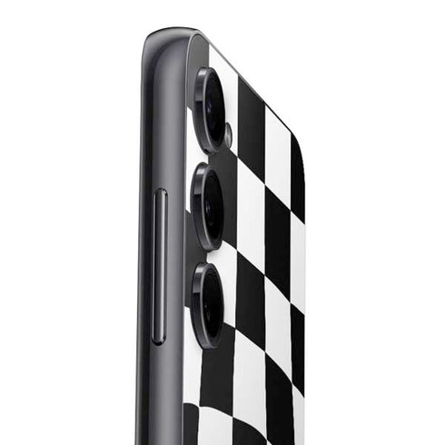 Black and White Zoomed Checkerboard Galaxy A14 5G Skin
